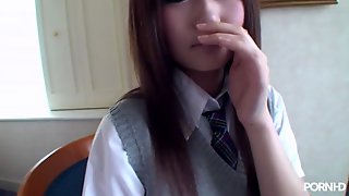 Naughty Asian schoolgirl fucked and creampied for some money