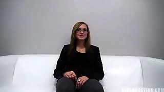 Sweet Amateur With Glasses At The Sex Casting