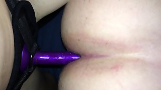 Wife pegging husband for his first time