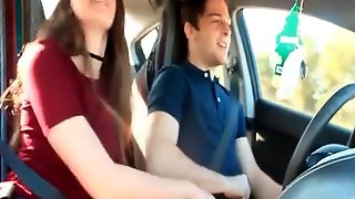 Driving Car And Masturbating