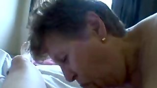 Old Granny sucks cock and he cum in her mouth