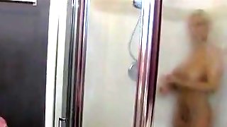 Busty Not Mother Jerks In Shower