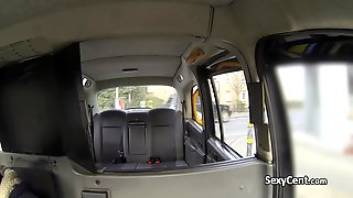 Brunette milf nailed big cock in cab