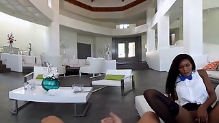 Virtual Reality porn - fucking Busty Black Maid