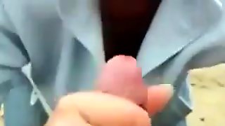 Mom blowjob on a beach