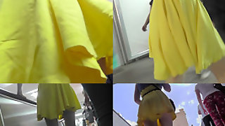 Tiny thong of a sexy lady seen in free upskirt video