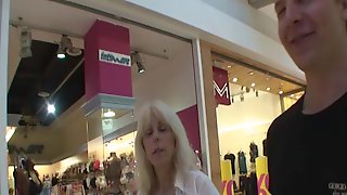 Blonde Mature Fucked In A Public Mall Restroom