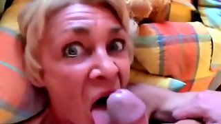 Wild granny sucking dick