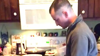 Wife Cumming On Husbands Friends Dick In The Kitchen