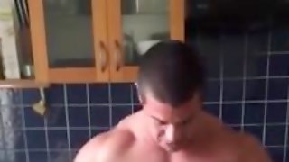 Bulgarian gay escort Georgi flexing