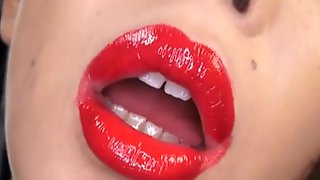 Asian sluts testing lipstick endurance in wet kisses experiment