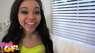 Hot young black girls share white dick