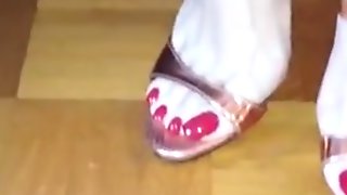 Footplay to protect toenails and sexy feet