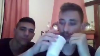 Greek friends have fun on cam  dat smooth round ass!