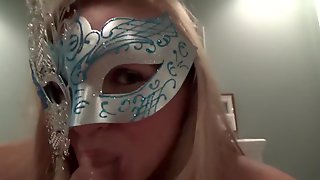 Hot Blonde Masked Milf With Big Natural Tits Sucking and Fucking