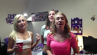 Bisexual chicks are being fucked hard and licking each other