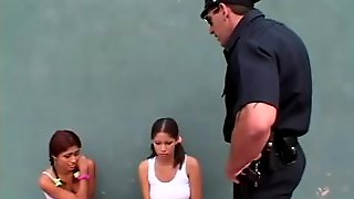 Innocent looking girls get fucked hard by police officer