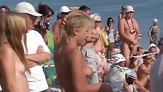 Nudiste, Crowd, Beach Voyeur
