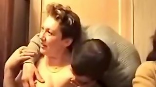 Drunk Russian woman showing tits