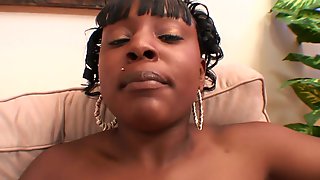 Black chubby chick takes BBC cowgirl style then doggy fucked