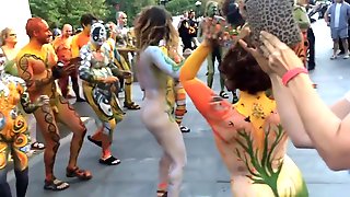 Body Painted Naked In Streets