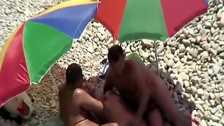 Beach Voyeur Threesome