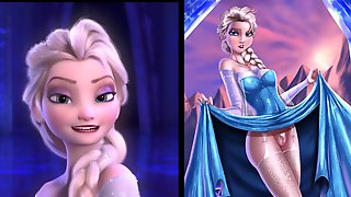 SekushiLover - DIsney Elsa vs Naked Elsa