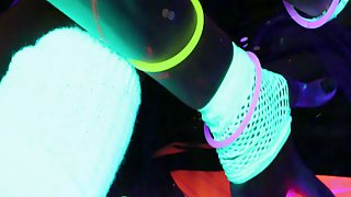 Abigail Mac and Ava Adams Blacklight Sex Party