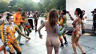 Body Painted Naked In Streets