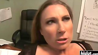 Amazing milf gets boned in the office