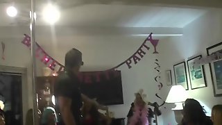 A girl sucks male strippers dick in 69 at crazy bachelorette house party