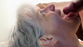 Grey Haired Granny, Granny Cum In Mouth