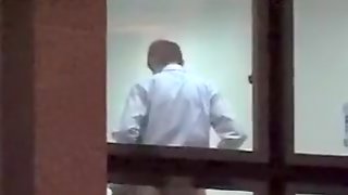 Voyeur noticed a blowjob in a building