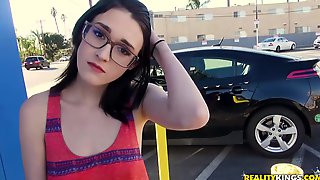 POV hotel room fuck and sensual blowjob with young hottie Ivy Aura