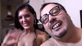 An ugly guy fucks a beautiful slut