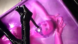 Plastic wrap panic vacuum breathplay for a submissive girl