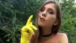 Yellow Rubber Gloves, Gloves Femdom