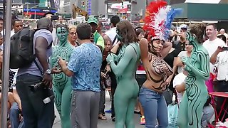 Body Painted Naked Public Show