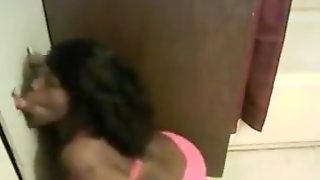 Black girl gets a double gloryhole