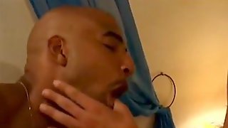 Skinny French guy destroys black mans ass on the bed