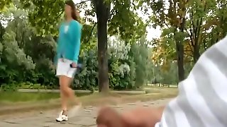 Amateur compilation of dude jerking off his dick in the park