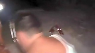 Milf tourist ass fucked in night beach sex video