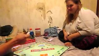 Monopoly Girl gets impregnated after losing the game: Intense Orgasm