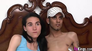 She is fucked by another guy in front of her husband