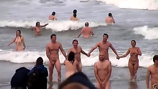 Naked Running, Sea, Voyeur Beach, Nudist Beach