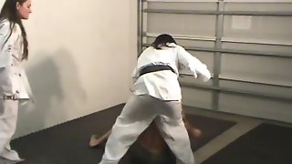 Brutal and sadistic double gi beatdown with cindy & mikaela