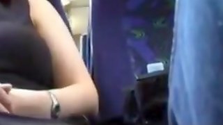Busty wife flashes on the train