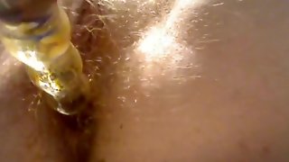 Hairy Solo Masturbation Dildo