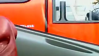 Dick Flashing Sexy Woman in Bus Wants to Lick and Suck it