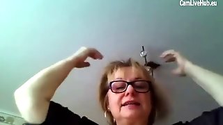 Monster boobs gilf teases on webcam